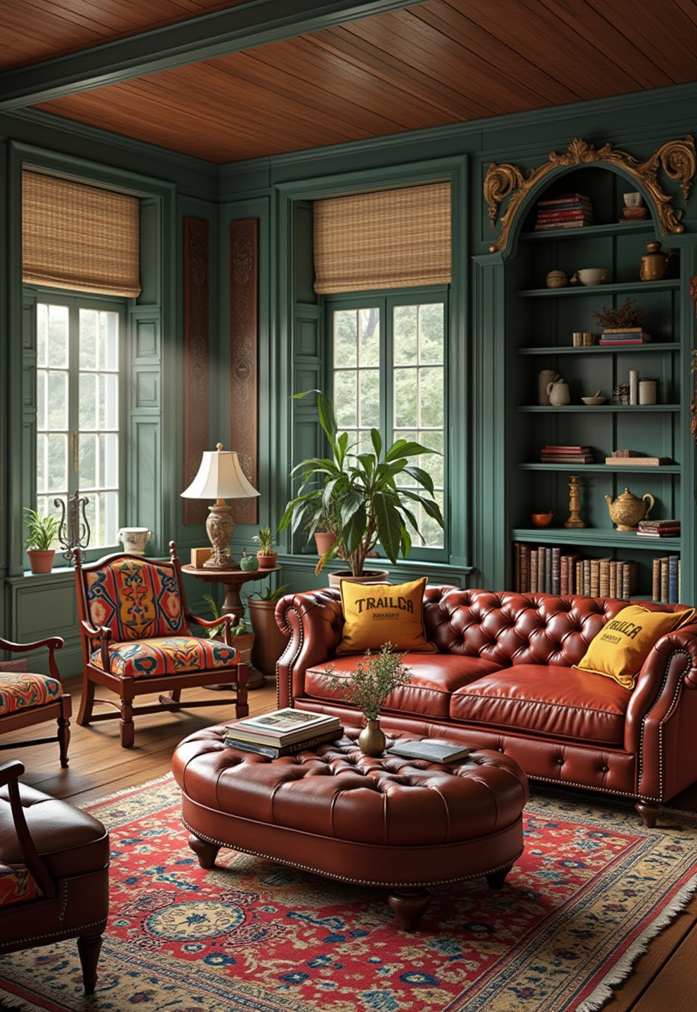 10) Leather And Timber Elements